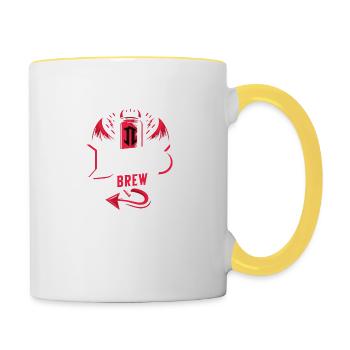 Brassage du diable - Mug contrasté - blanc/jaune - Droite