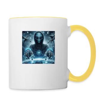 Astrophysik Spiritualität - Tasse zweifarbig - Weiß/Gelb - Rechts