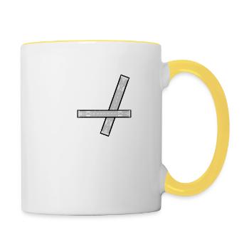 Flugplatz EDHF Design, Koordinaten und Fallschirm - Tasse zweifarbig - Weiß/Gelb - Rechts
