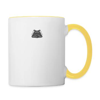Désolé, je ne peux pas, j’ai des plans avec ma blague de chat en disant - Mug contrasté - blanc/jaune - Droite