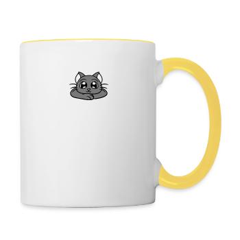 Désolé, je ne peux pas, j’ai des plans avec ma blague de chat en disant - Mug contrasté - blanc/jaune - Droite