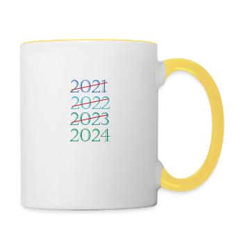 meilleur vente bonne année 2023 2024 - Mug contrasté - blanc/jaune - Droite