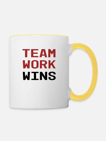 Teamwork - Tasse zweifarbig - Weiß/Gelb
