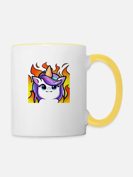 lya this is fine - Tasse zweifarbig - Weiß/Gelb