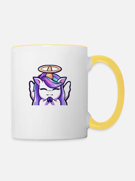 lya engel - Tasse zweifarbig - Weiß/Gelb