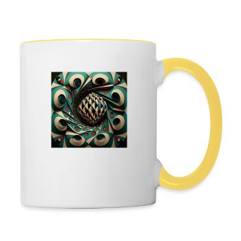 Geometrische Harmonie - Tasse zweifarbig - Weiß/Gelb - Rechts