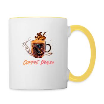 Coffee Dealer - Contrasting Mug - white/yellow - Right
