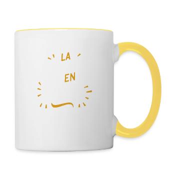 La retraite en 2024 - Mug contrasté - blanc/jaune - Droite