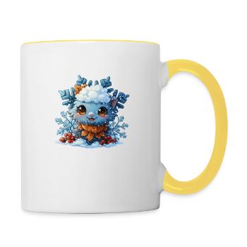 Snowflake for children - Contrasting Mug - white/yellow - Right