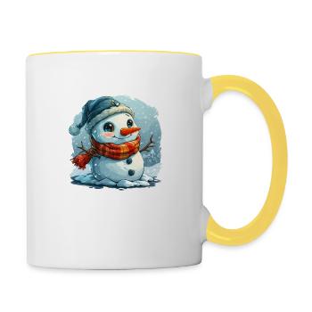 Snowman for children - Contrasting Mug - white/yellow - Right