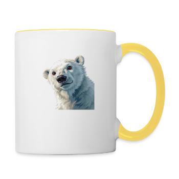 Ours polaire - Mug contrasté - blanc/jaune - Droite