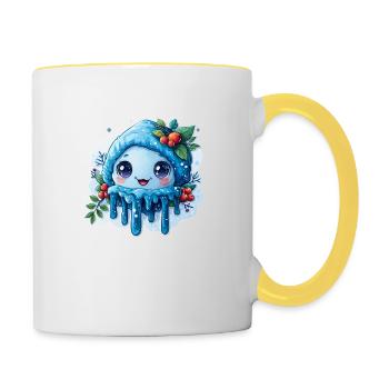 Flocon de neige pour les enfants - Mug contrasté - blanc/jaune - Droite