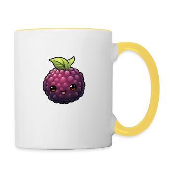 Brombeere süß Animestil - Tasse zweifarbig - Weiß/Gelb - Rechts