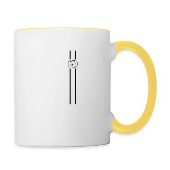 Bembel Banner - Das Frankfurter Original #FFM #069 - Tasse zweifarbig - Weiß/Gelb - Rechts