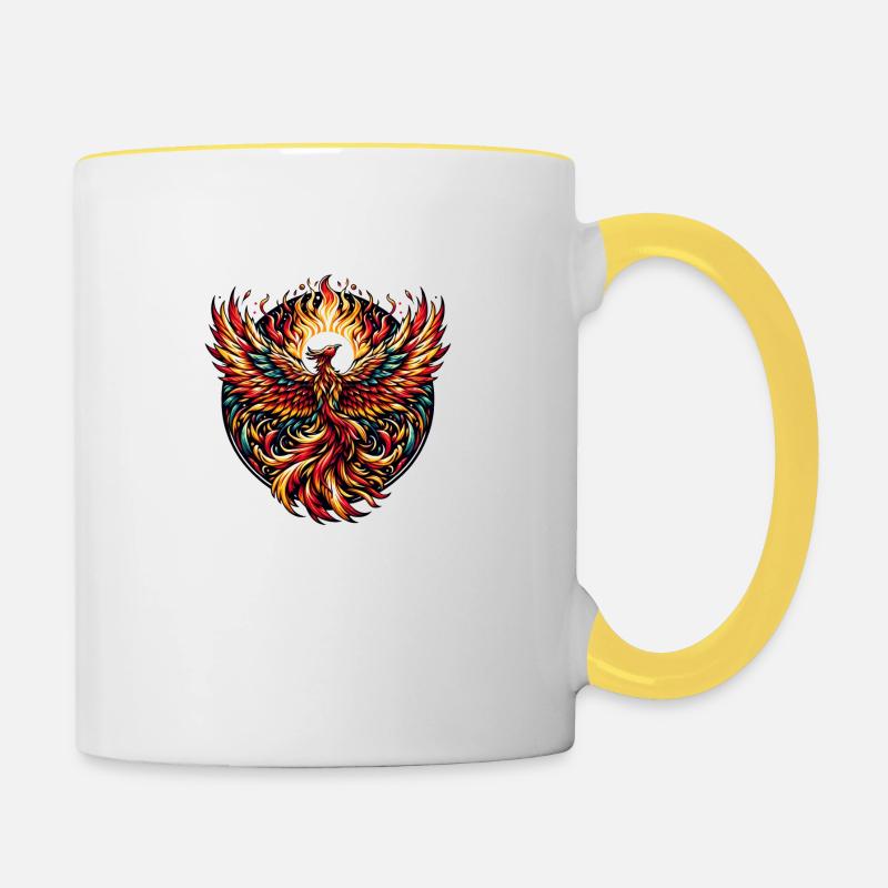 Phénix - Mug contrasté - blanc/jaune