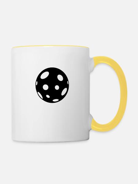 kugel - Tasse zweifarbig - Weiß/Gelb