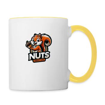 Nuts about Life - Contrasting Mug - white/yellow - Right