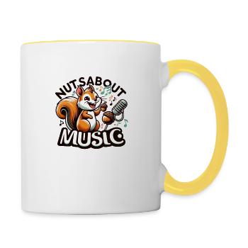 Nuts about Music - Contrasting Mug - white/yellow - Right