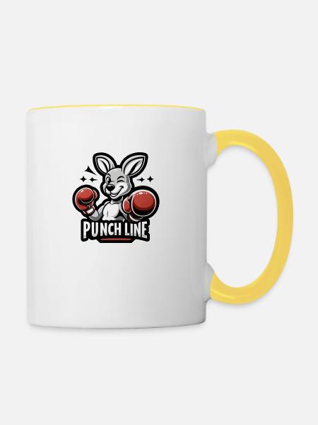 Punch Line - Tasse zweifarbig - Weiß/Gelb