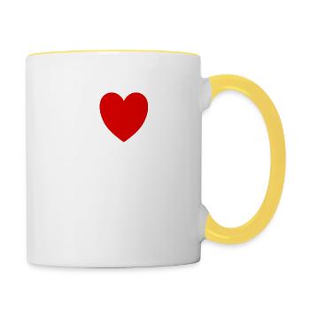 I love Zebra - Mug contrasté - blanc/jaune - Droite