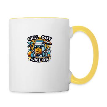 Chill out - Juice on. - Tasse zweifarbig - Weiß/Gelb - Rechts
