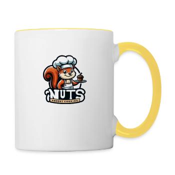 Nuts about Cooking - Tasse zweifarbig - Weiß/Gelb - Rechts