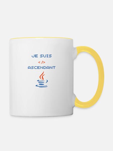 Geschenk für Java-Entwickler - Tasse zweifarbig - Weiß/Gelb