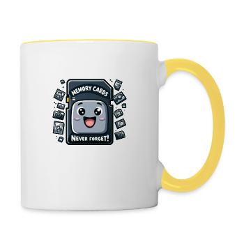Memory Cards never Forget - Contrasting Mug - white/yellow - Right