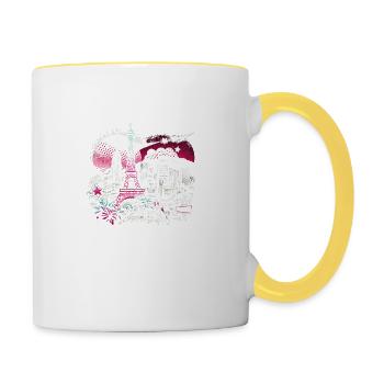 Romantic Paris Hollywood – City Magic Art - Contrasting Mug - white/yellow - Right