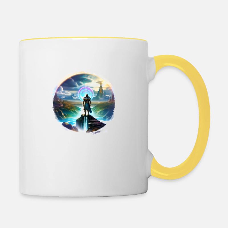 Tour de guet d’Heimdall - Mug contrasté - blanc/jaune