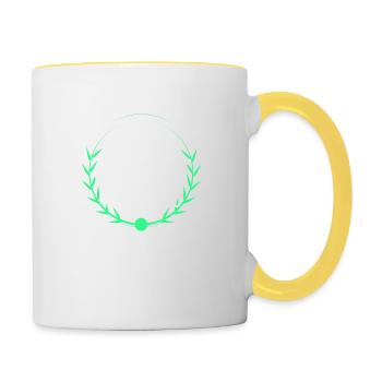 cool idée de présent beauté naturelle coeur battant - Mug contrasté - blanc/jaune - Droite