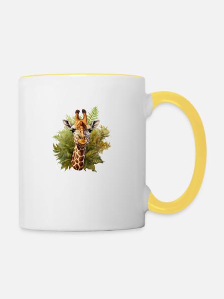 Giraffe High - Tasse zweifarbig - Weiß/Gelb