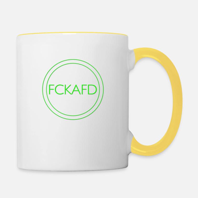 FCK AFD - Tasse zweifarbig - Weiß/Gelb