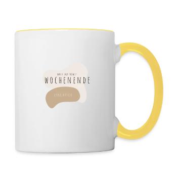 Hoch die Hände Wochenende - Tasse zweifarbig - Weiß/Gelb - Rechts
