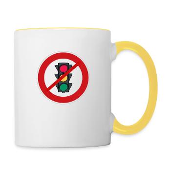 Die Ampel muss weg - Tasse zweifarbig - Weiß/Gelb - Rechts