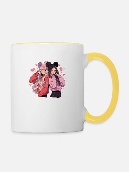 Cuties - Tasse zweifarbig - Weiß/Gelb