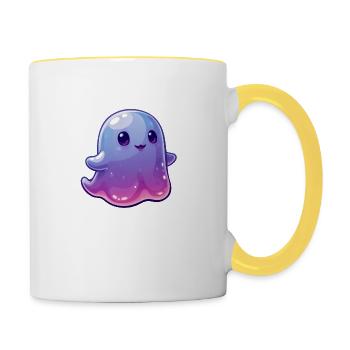 Kleiner Geist - Tasse zweifarbig - Weiß/Gelb - Rechts