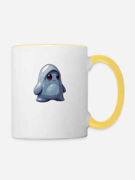 Kleiner Geist - Tasse zweifarbig - Weiß/Gelb