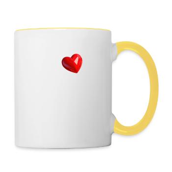 I Love Manchester - White Text - Contrasting Mug - white/yellow - Right