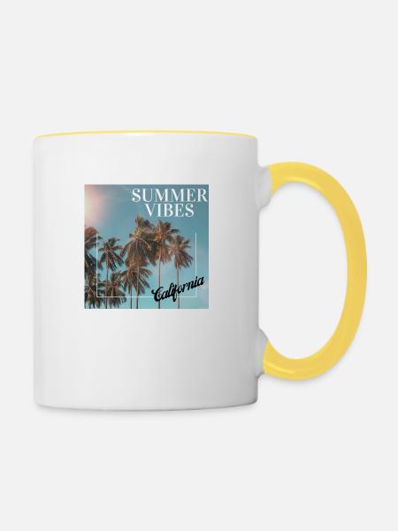 Summer Vibes - Tasse zweifarbig - Weiß/Gelb