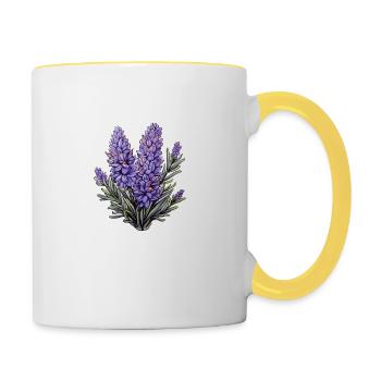 Lavande - Mug contrasté - blanc/jaune - Droite