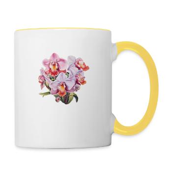 Orchidee - Tasse zweifarbig - Weiß/Gelb - Rechts