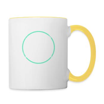 joyfulness joyful living geek joyous moments - Contrasting Mug - white/yellow - Right