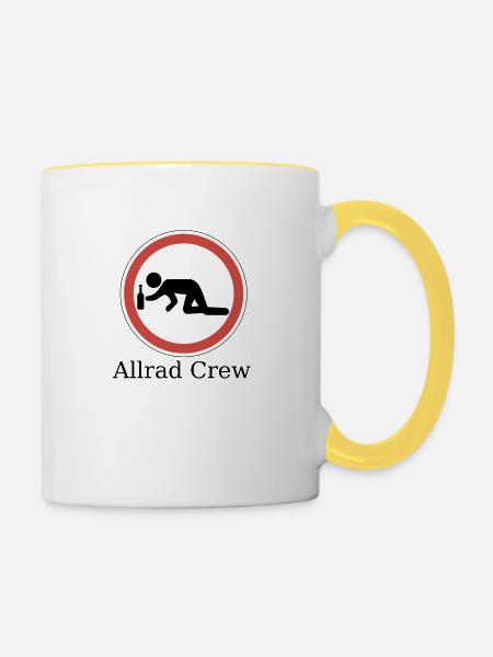 Allrad Crew - Tasse zweifarbig - Weiß/Gelb