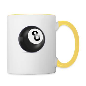 schwarze 8,billardkugel,n8,billardkugel,billard - Tasse zweifarbig - Weiß/Gelb - Rechts