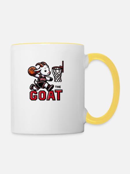 Slam Dunk Goat - Tasse zweifarbig - Weiß/Gelb