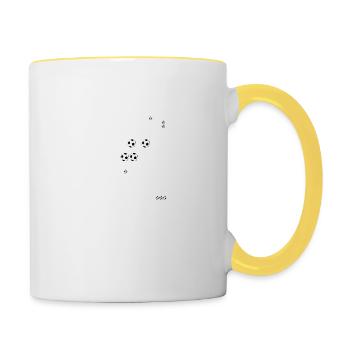 Elle m'a dit : Moi ou le Foot , elle me manque ... - Mug contrasté - blanc/jaune - Droite