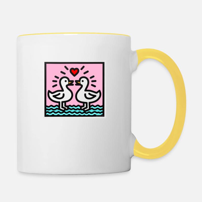 Amore per l'anatra - Tazze bicolor - bianco/giallo