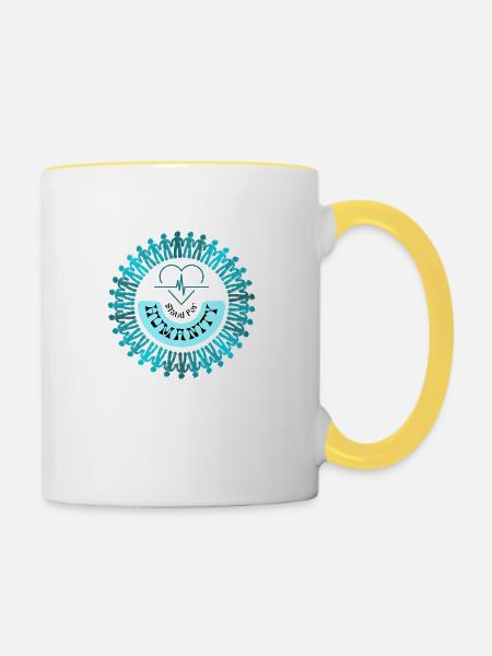 Stand for humanity - Tasse zweifarbig - Weiß/Gelb