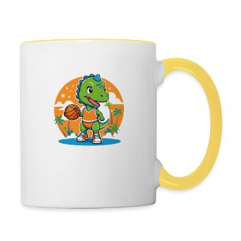 DinoHoops Delight - Mug contrasté - blanc/jaune - Droite